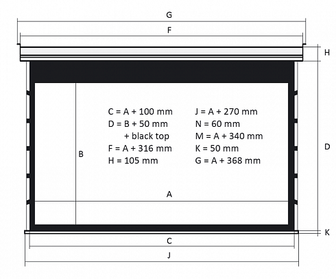 Экран с электроприводом Kauber Blue Label Tensioned BT Cinema, 113" 16:9